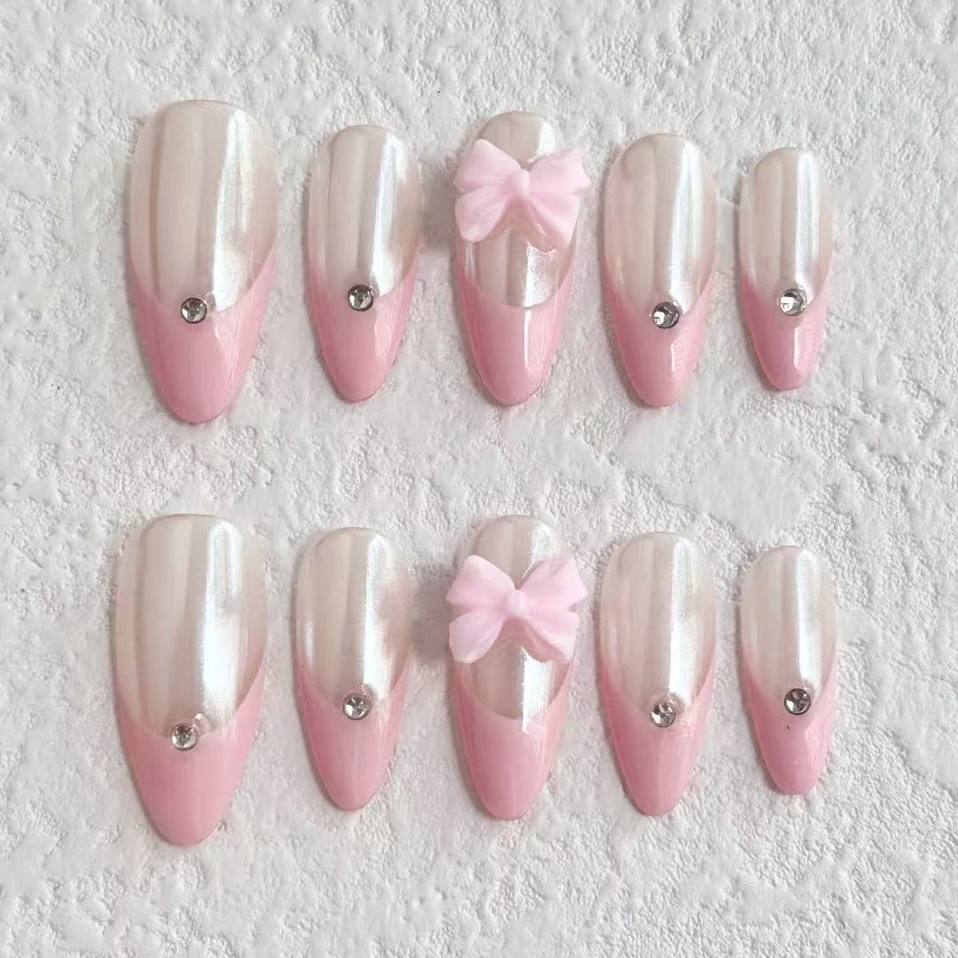 M0018-Pink shell Press-on Nails