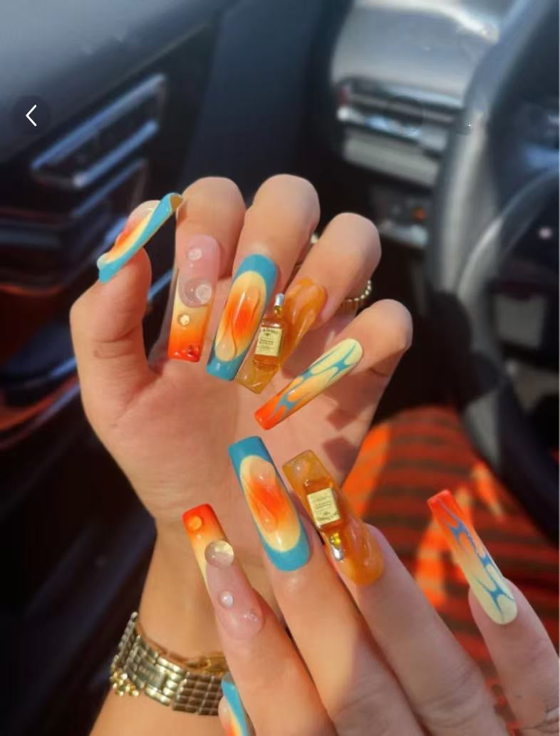 M0001-TEQUILA SUNRISE Press-on Nails