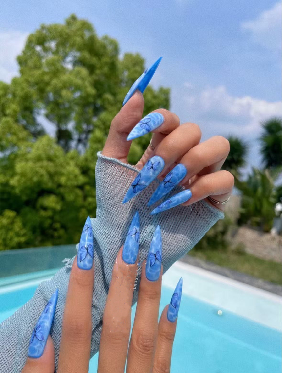 M0006-BUTTERFLY ELEGANCE Press-on Nails