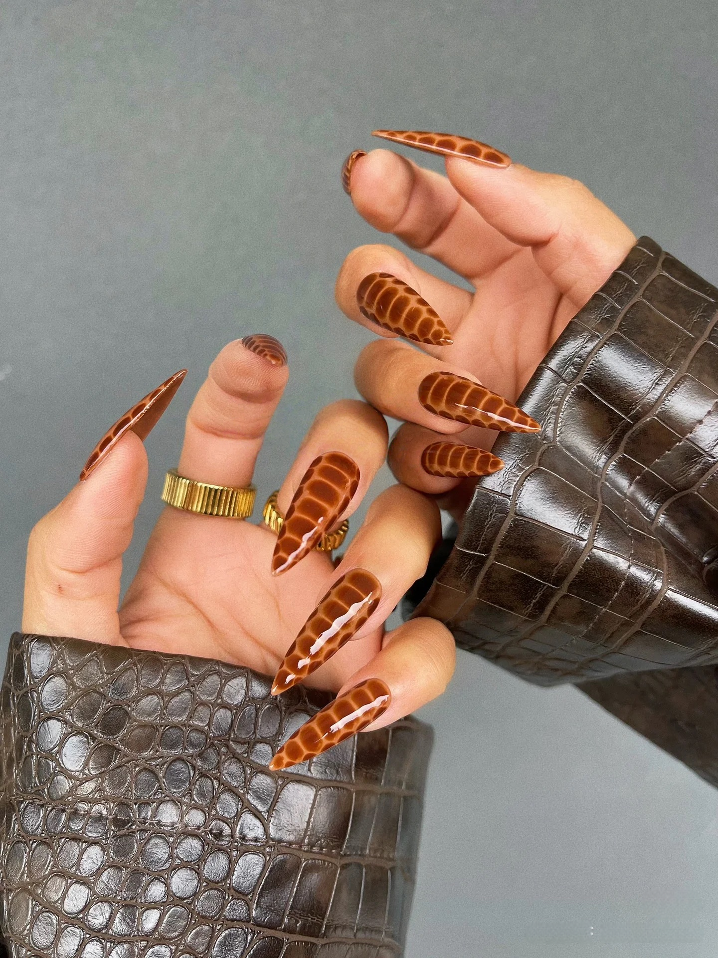 M0013-CARAMEL LATTE Press-on Nails