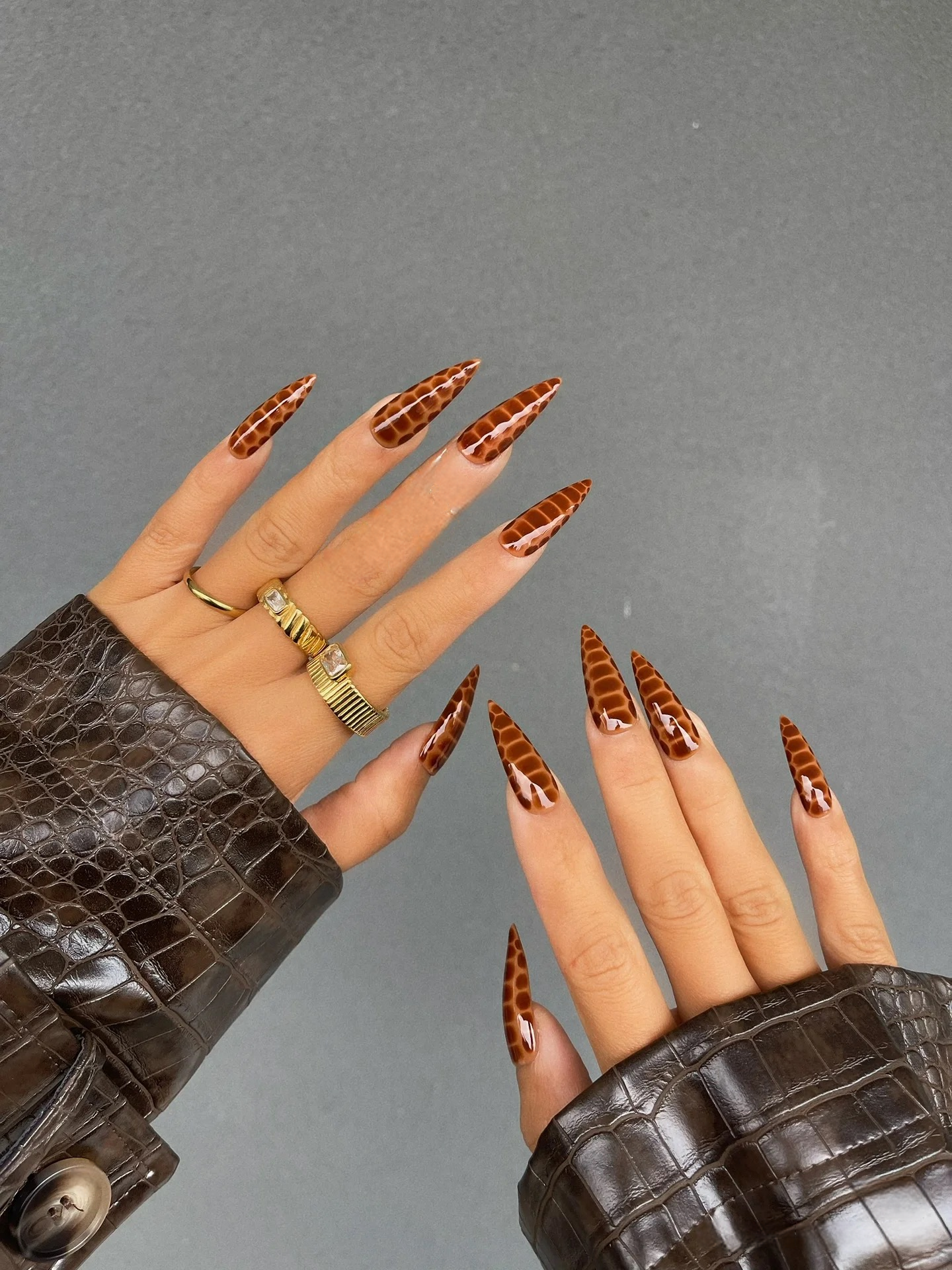 M0013-CARAMEL LATTE Press-on Nails