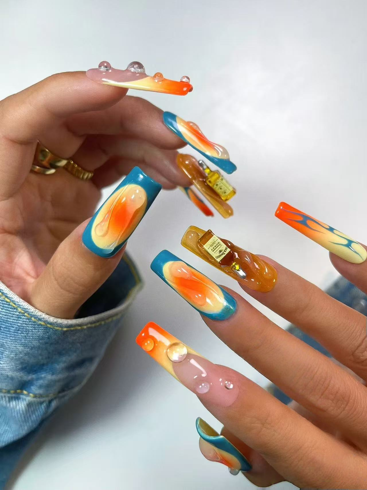 M0001-TEQUILA SUNRISE Press-on Nails