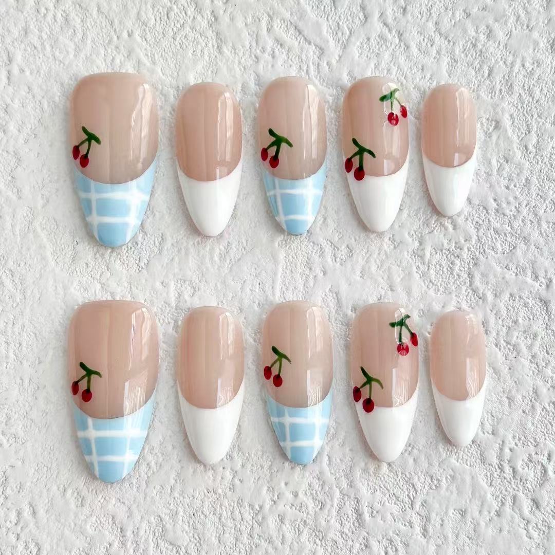 M0017-CHERRY BLUE Press-on Nails