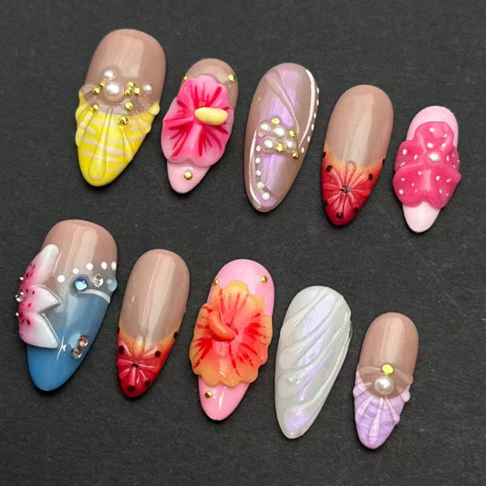 M0025-Treasure Press on Nails