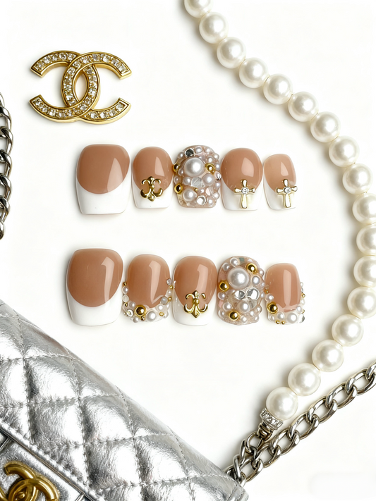 S.N.B | Fall 2025 Trend 10PCS Press On Nails Reusable, Halloween & Spooky Season Design, Short Almond Fake Nails with Gel 3D Glazed Donut Effect, Easy Apply Nail Phoria for TikTok Made Me Buy It