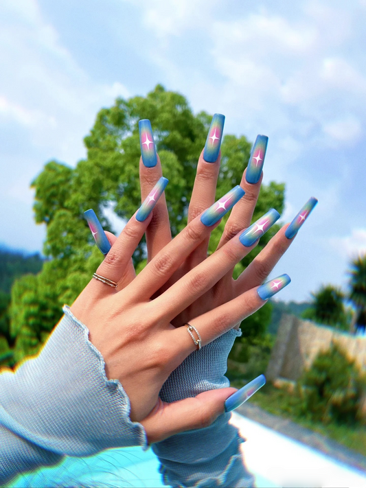 M0016-OCEAN  HEART  Press-on Nails