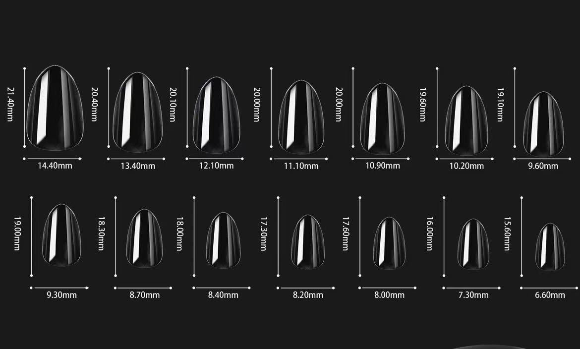 T0001-TRANSPARENT NAILS (SHORT ALMOND SHAPED)（Sales start from 50 pieces）