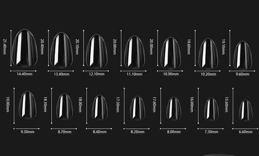 T0001-TRANSPARENT NAILS (SHORT ALMOND SHAPED)（Sales start from 50 pieces）