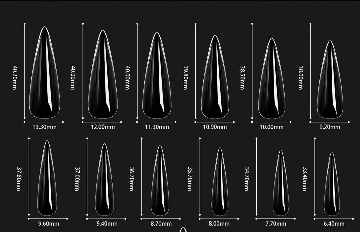 T0003-TRANSPARENT NAILS (LONG ALMOND SHAPED)（Sales start from 50 pieces）
