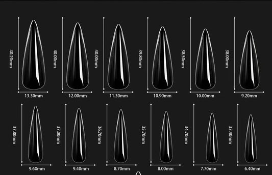 T0003-TRANSPARENT NAILS (LONG ALMOND SHAPED)（Sales start from 50 pieces）