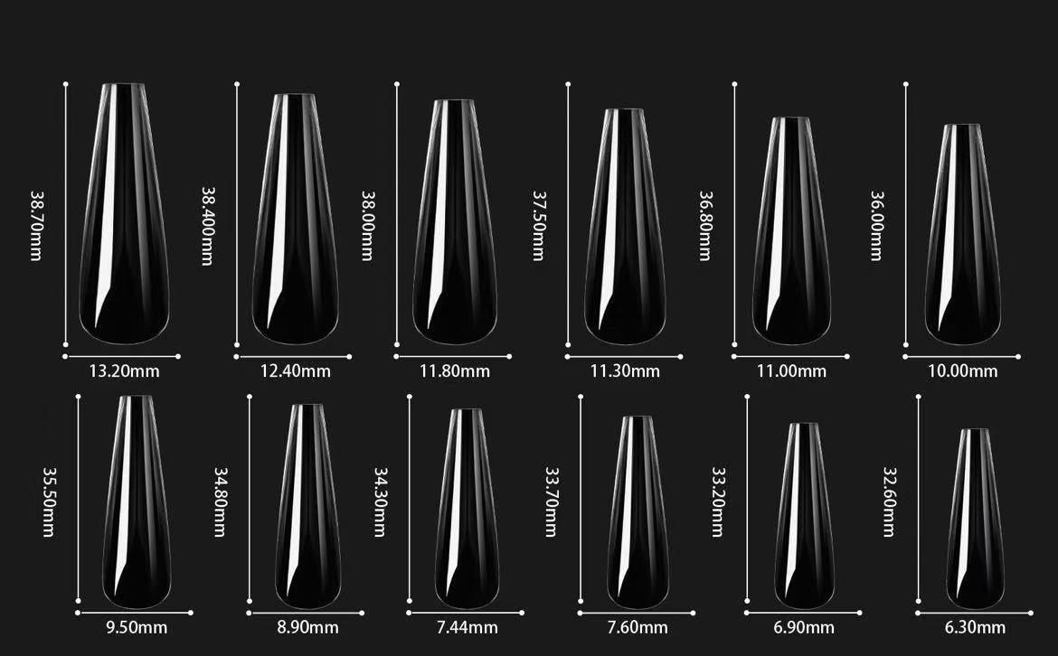 T0006-TRANSPARENT NAILS (LONG-T SHAPE)（Sales start from 50 pieces）