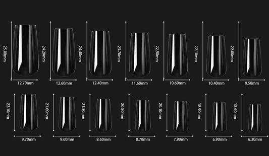 T0008-TRANSPARENT NAILS (MEDIUM TUBE SHAPE)（Sales start from 50 pieces）